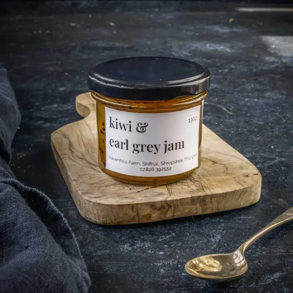 Kiwi and Earl Grey tea jam