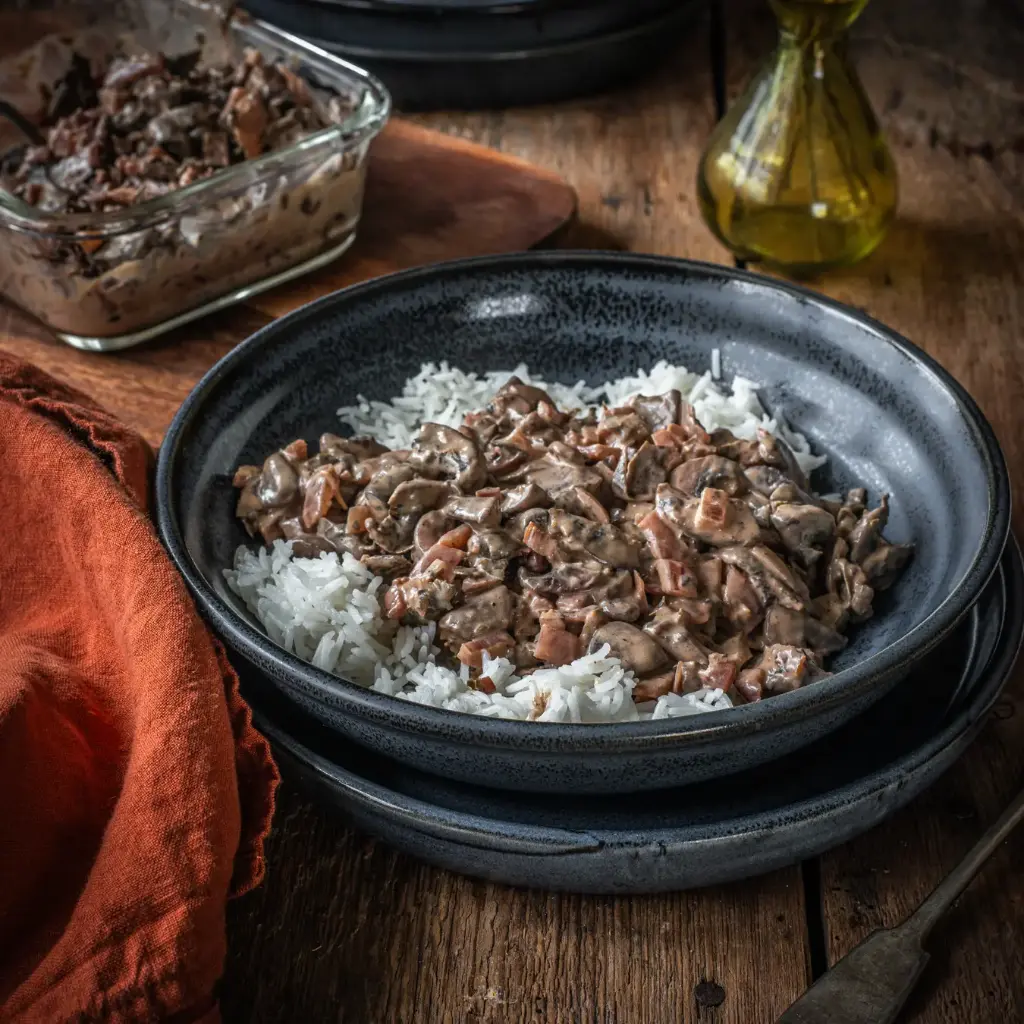 Mushroom and chard strogonoff