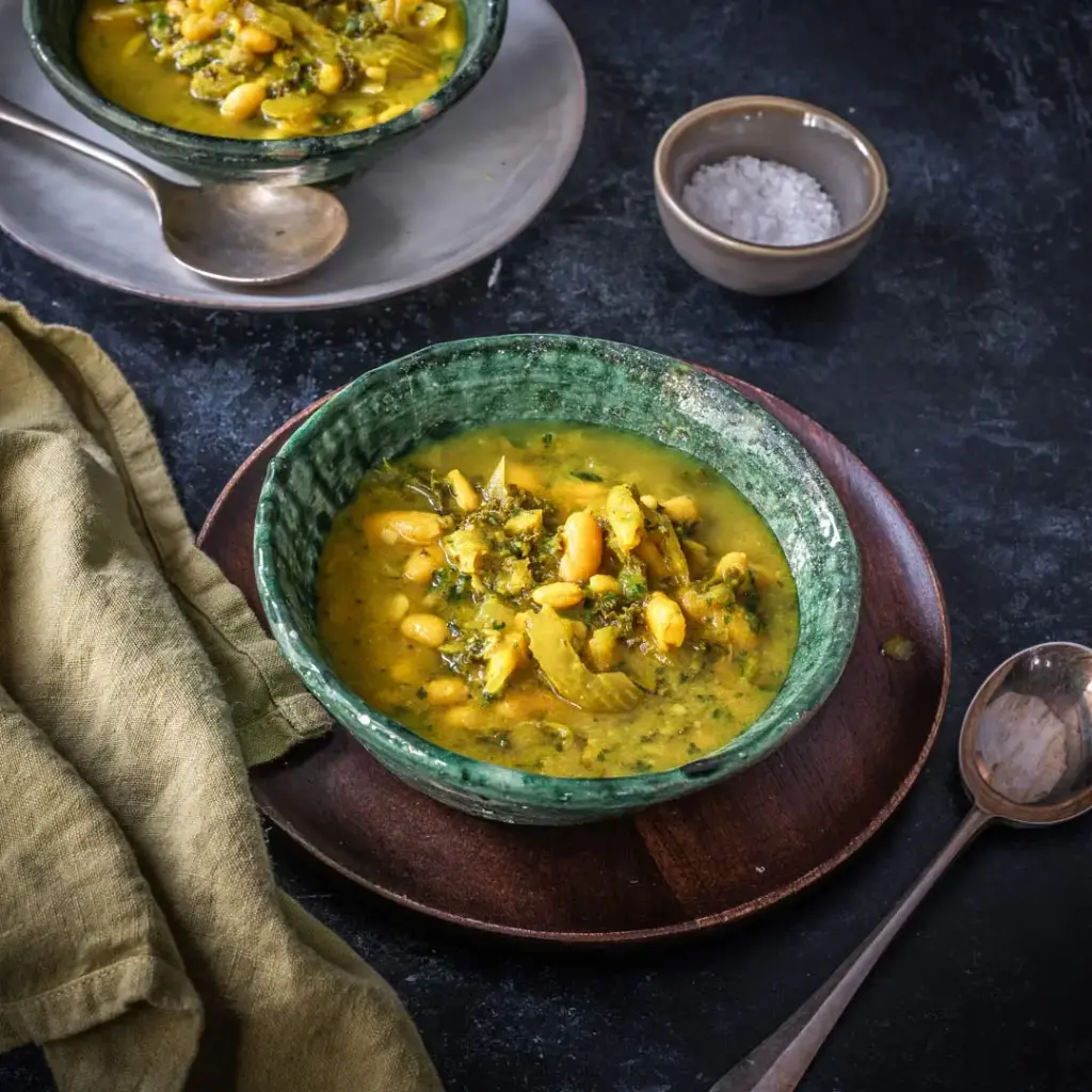 White bean, celery and Winter green soup  (frozen)