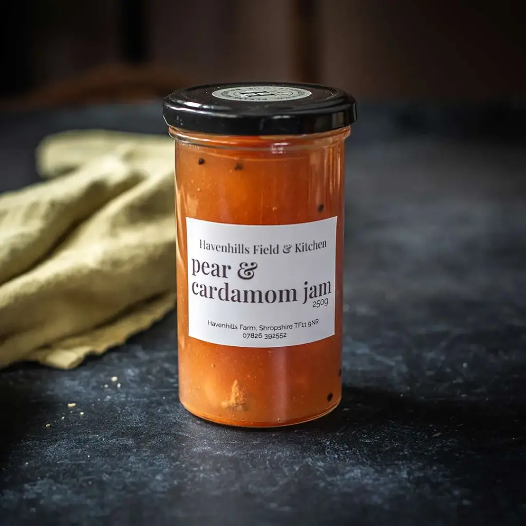 Pear and cardamom jam