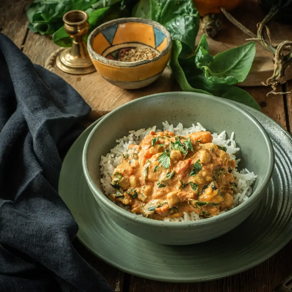 Squash, cauliflower and chickpea curry