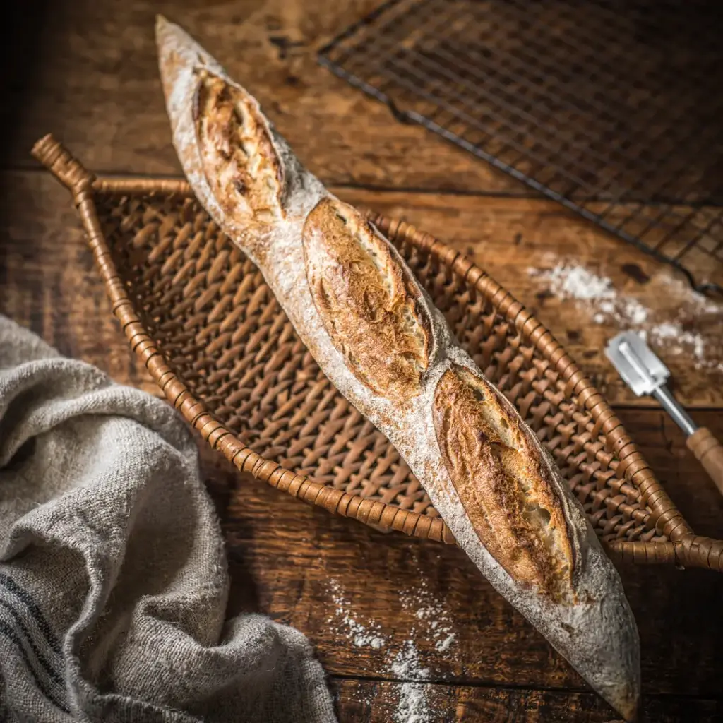 Baked Bean Sourdough baguette