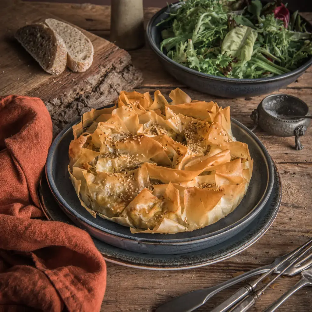 Courgette filo pie