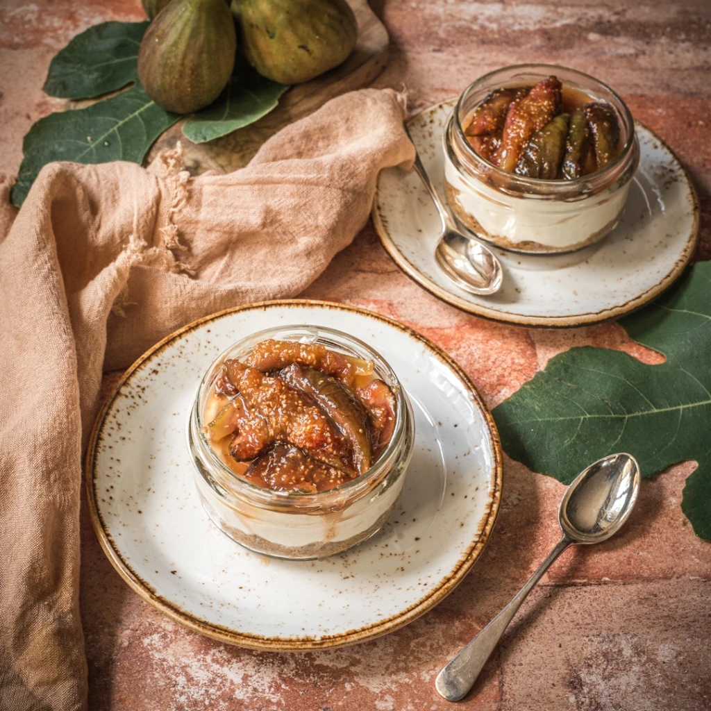 Caramelised fig and orange cheesecake