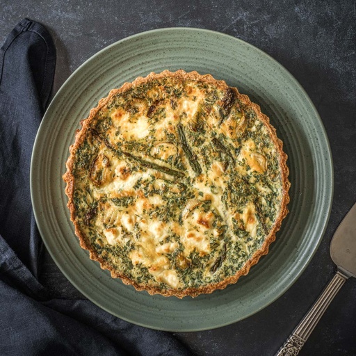Asparagus, leek and feta tart for 4