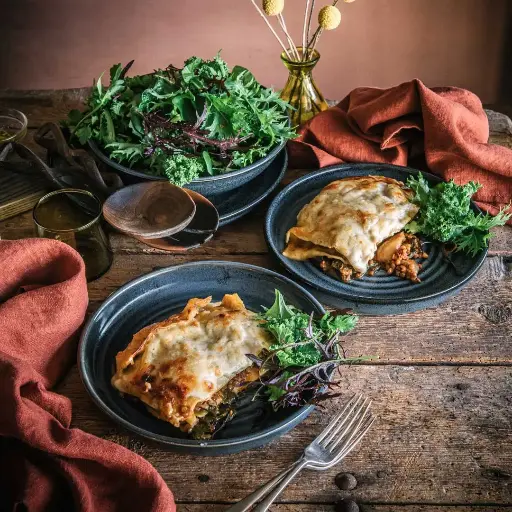 Spinach & mushroom lasagne