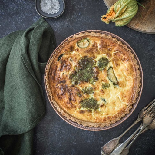 Sweet potato, chard and feta tart
