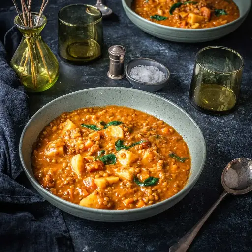 Lentil and vegetable soup (frozen)