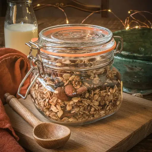 Pecan, cranberry & almond granola 240g in a Kilner jar